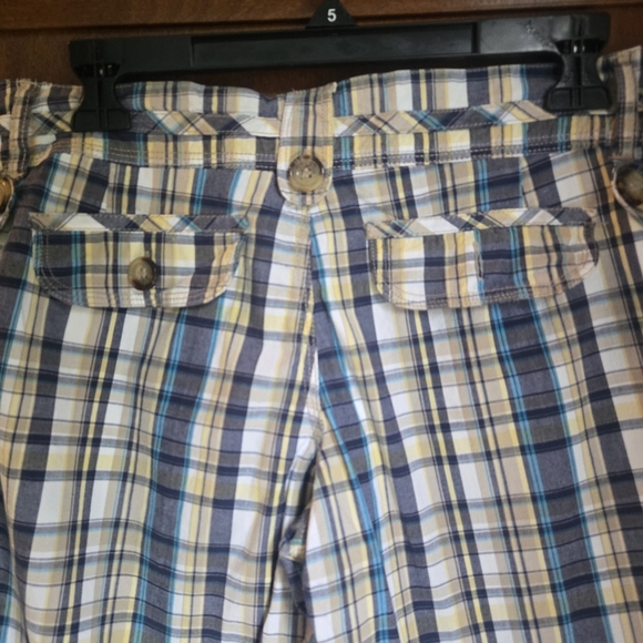 Jolt Blue Plaid Women Shorts Bermudas - Picture 4 of 6